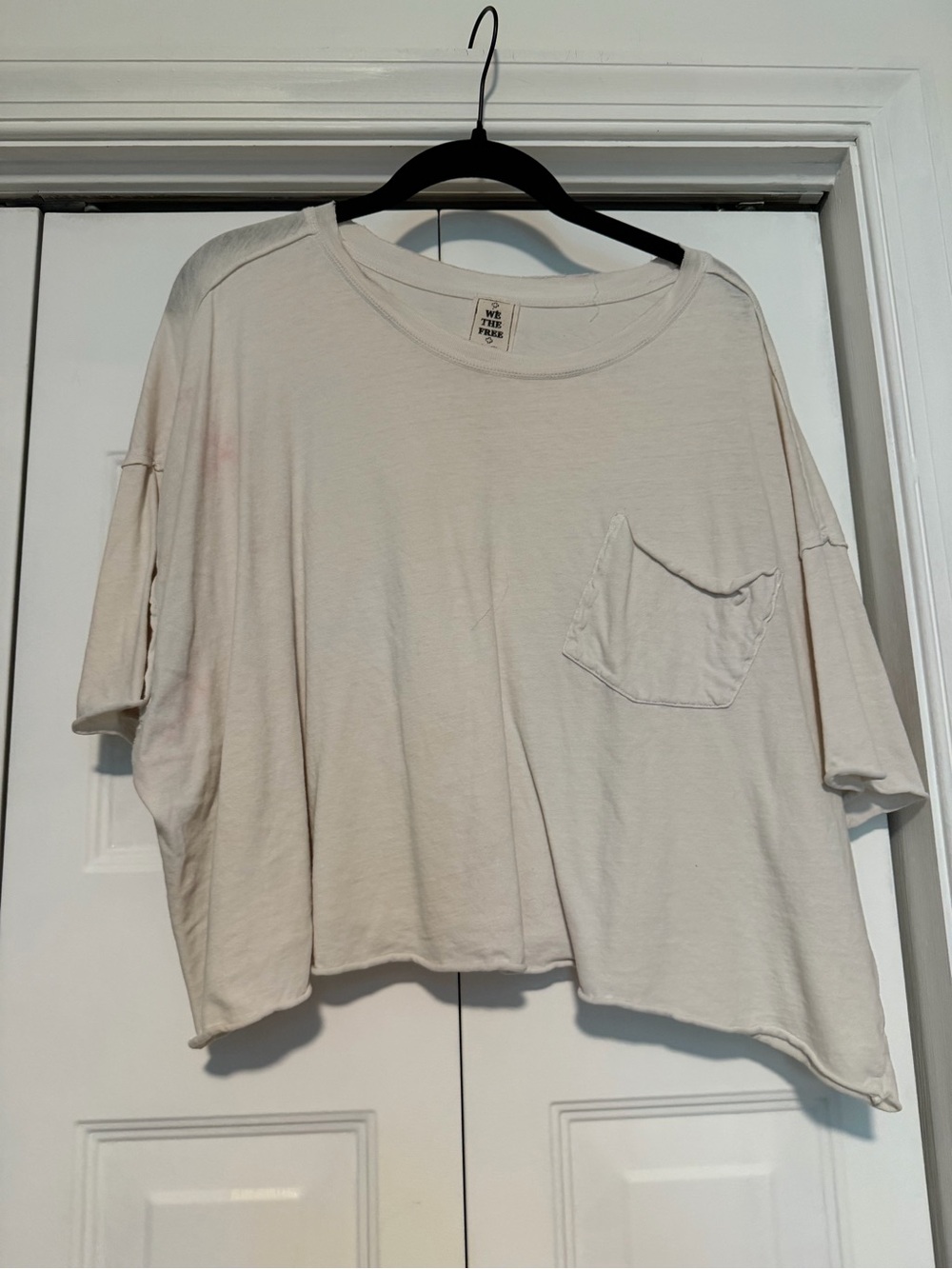 We The Free Oversized Pocket Crop Tee - Cream